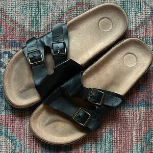 Black Double Strap Sandals